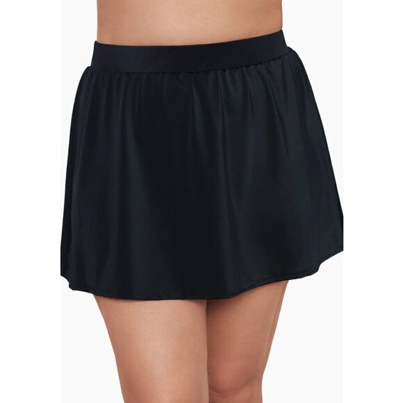 Longitude Swim Trimshaper Black Skirted Pant Swim Bottom Women's Size 12 - Picture 1 of 6
